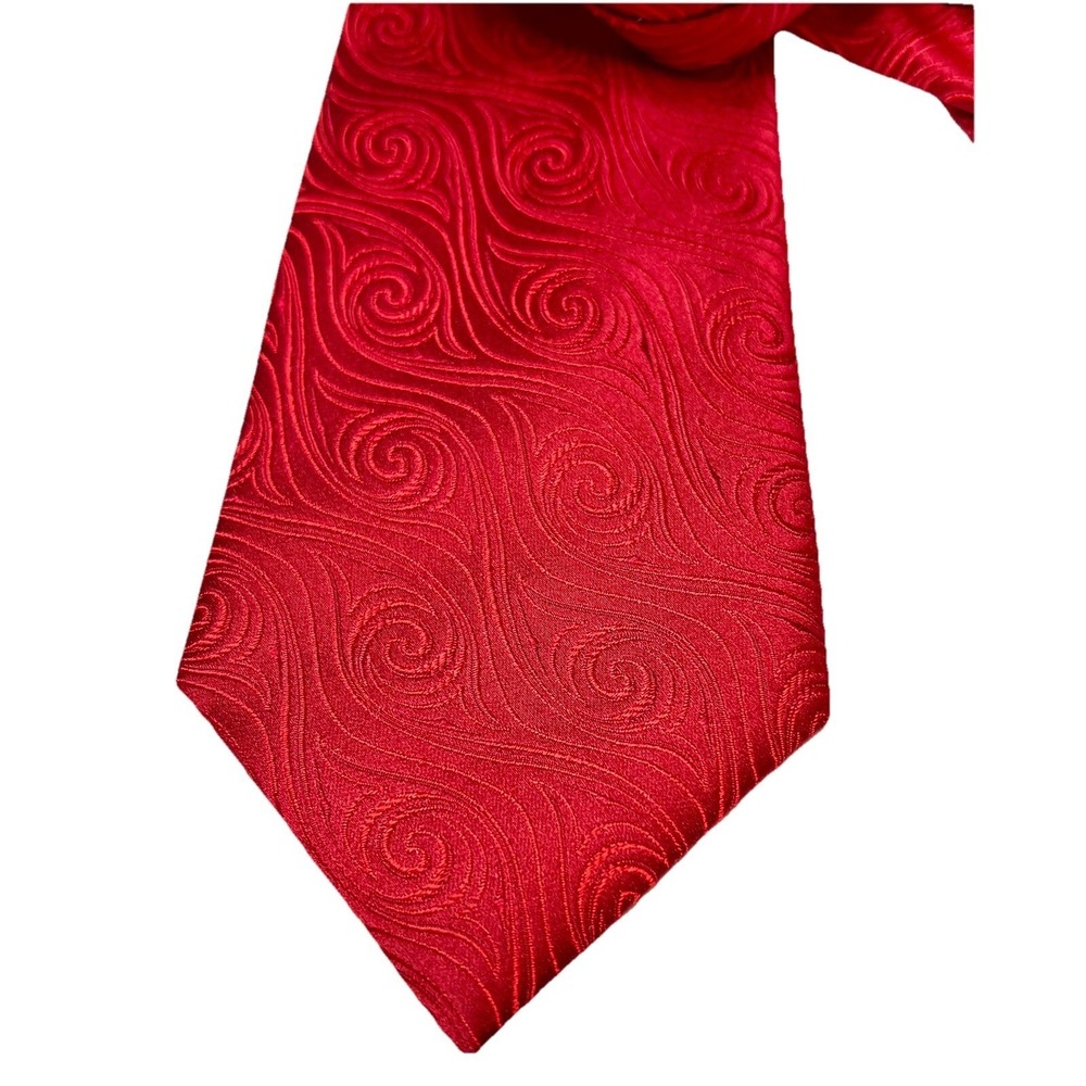 Enro Platinum Cherry Red 100 % Silk Tie Solid Patterned 60x4 Poetcore